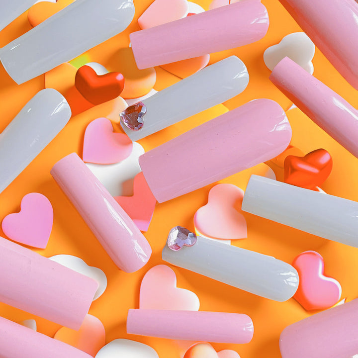 Press-On Nail Extensions with Heart Accents Kalsten