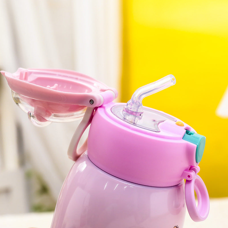 Women's insulated drinking bottle with cute animal design and practical flip lid Kalsten