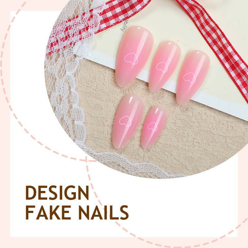 Themed Heart Design Press-On Nail Set