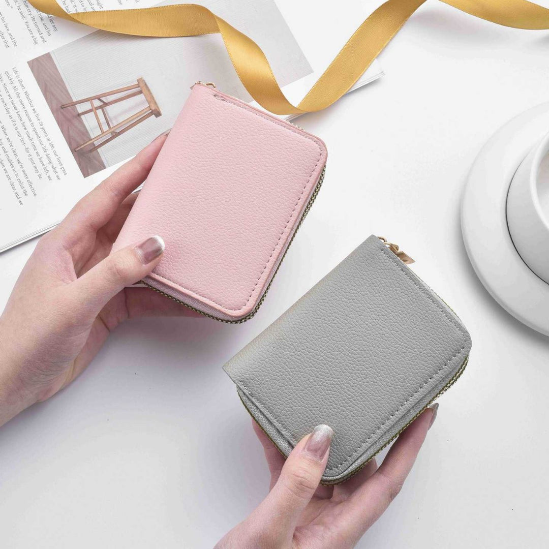 Stylish Textured Leather Zippered Wallet Kalsten