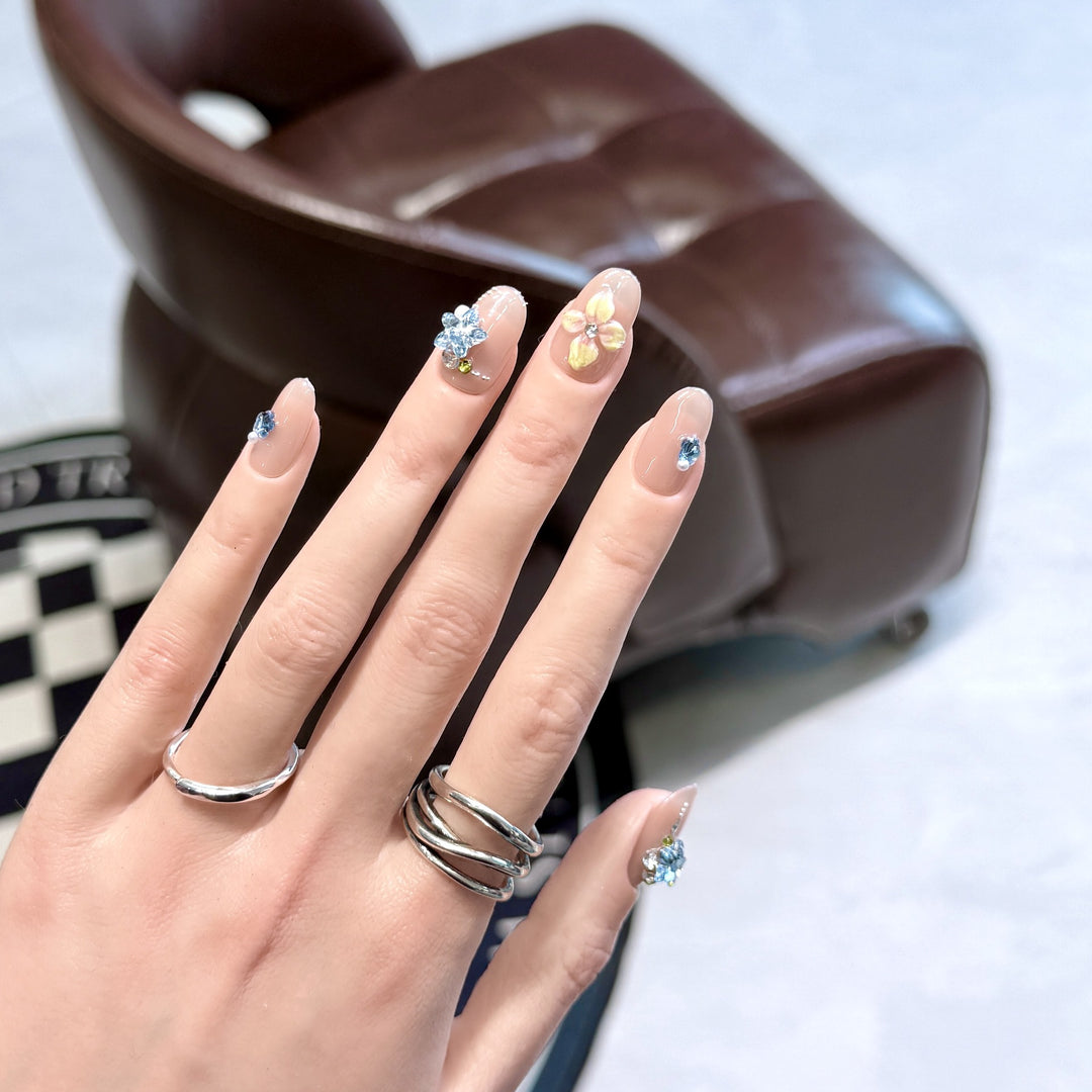 Artistic Floral Press-On Nail Tips Kalsten
