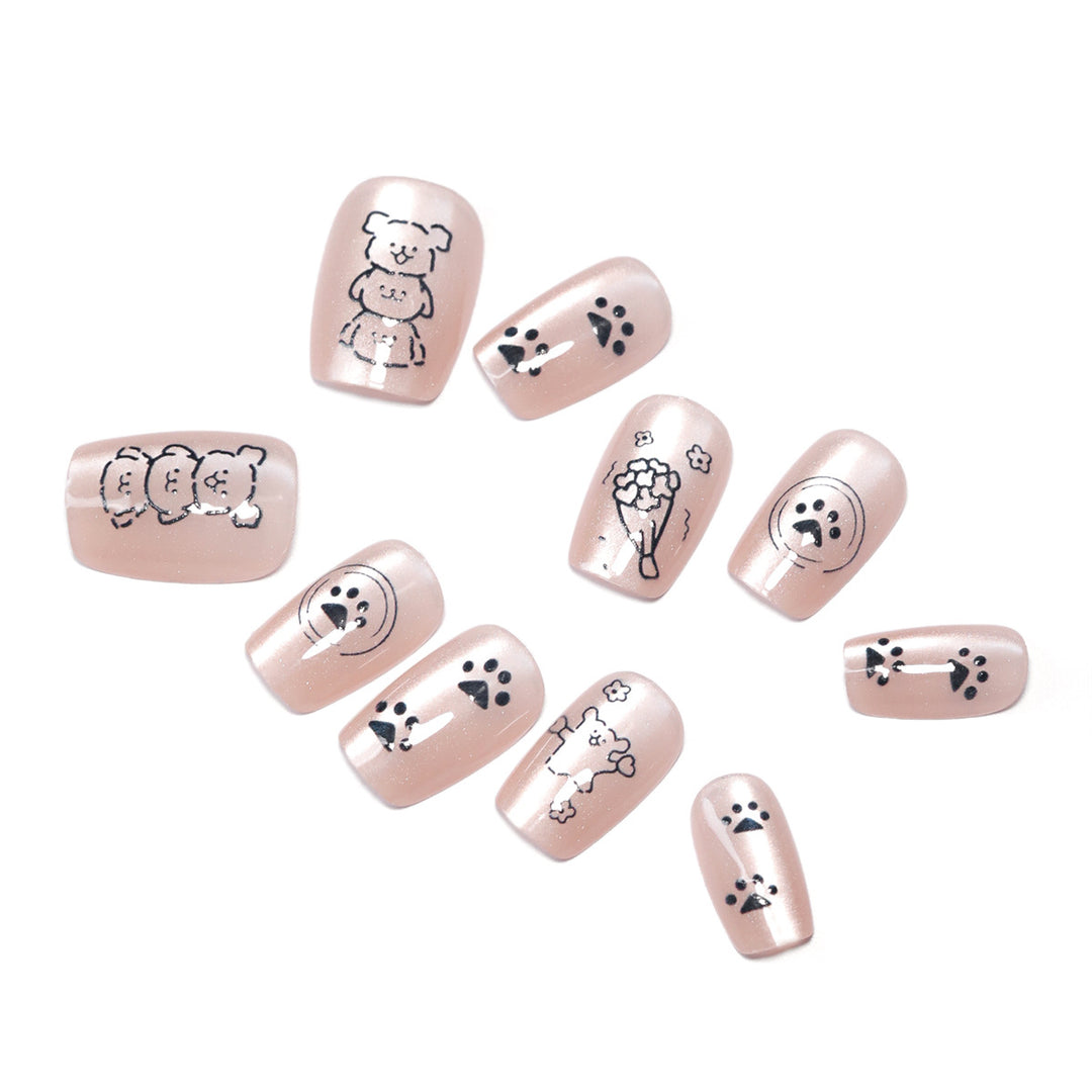 Artificial nail art with playful animal motifs Kalsten