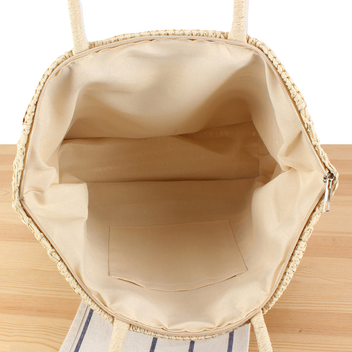 Spacious Beach Shoulder Bag Made of Hand-Woven Material Kalsten
