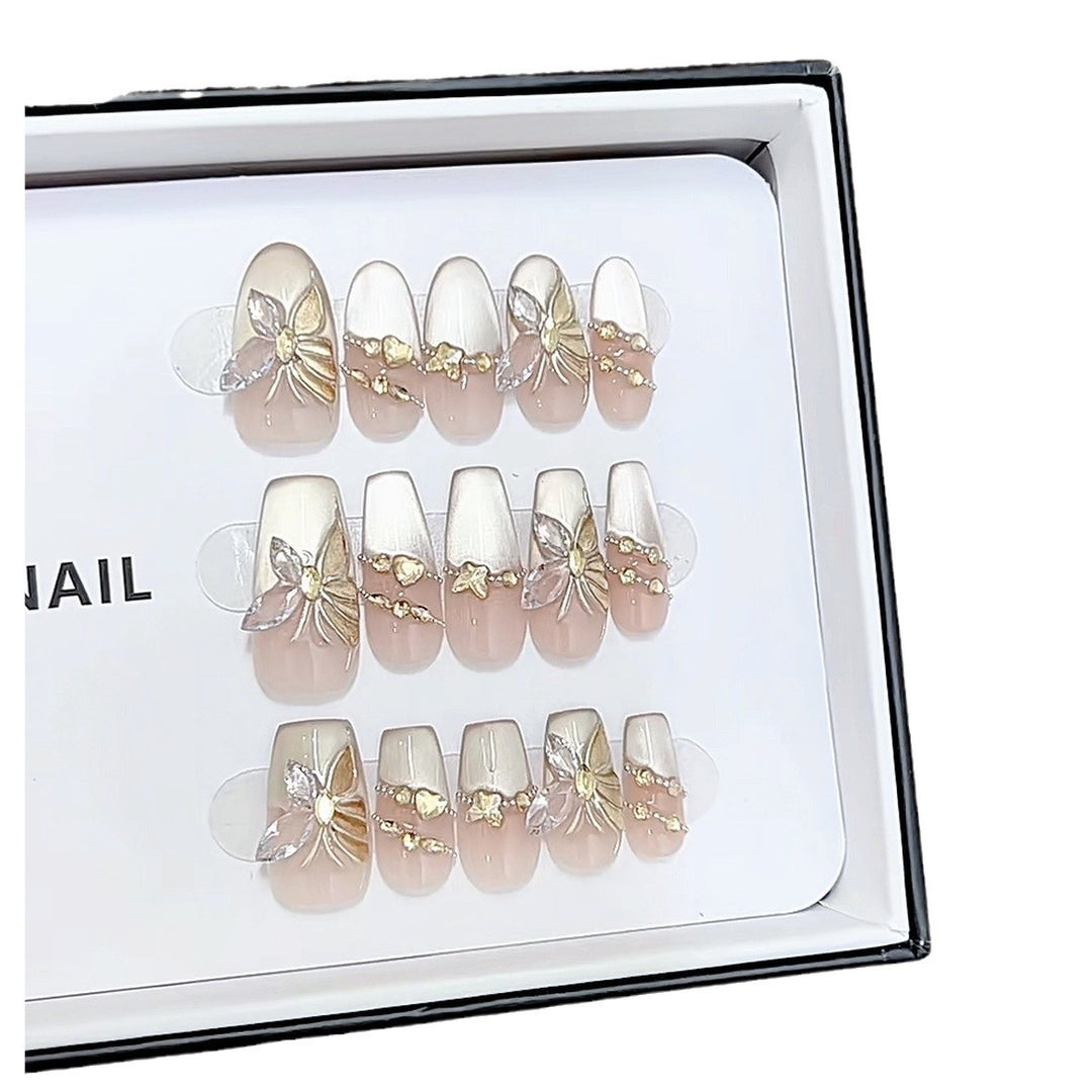 Butterfly-Inspired Luxury Press-On Nail Set Kalsten