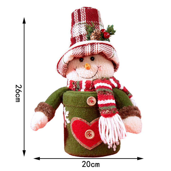 Decorative snowman figure with heart pattern