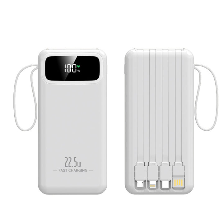 Portable power bank with fast charging function and integrated cables Kalsten