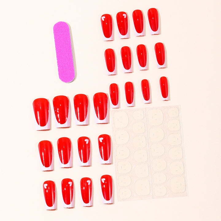 Romantic Heart-Themed Nail Art Extensions Kalsten