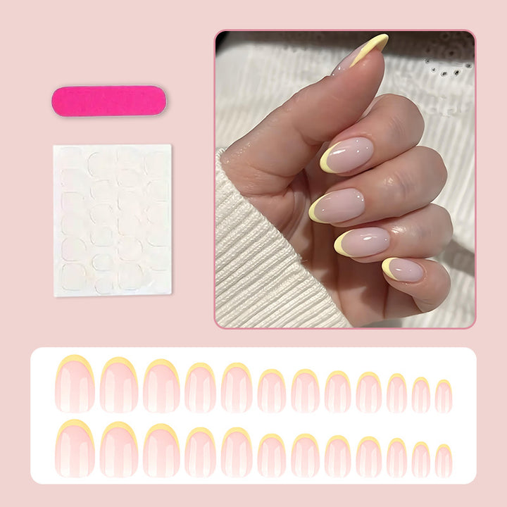 Acrylic nail set with elegant French tips and fresh color accents Kalsten