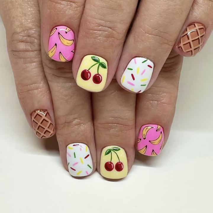 Fun Fruit-Themed Press-On Nail Art Set Kalsten