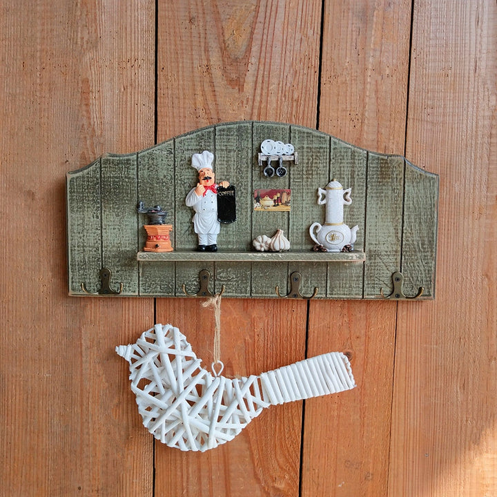 Decorative Bird-Theme Wall Hook Rack