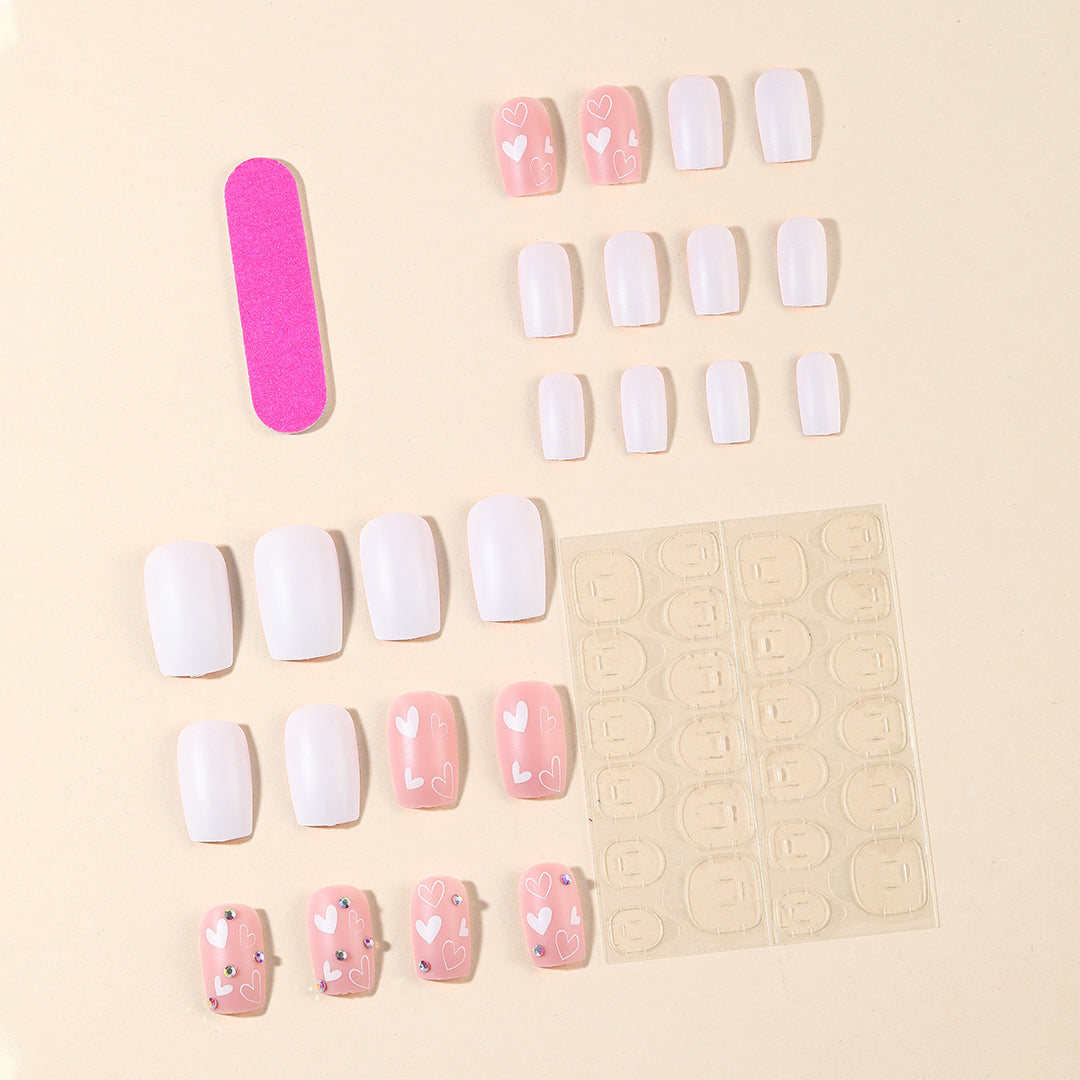 Heart-Accent Acrylic Nail Art Extensions Kalsten 1789713427