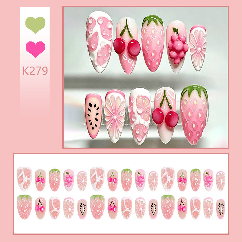 Artificial nails with fresh fruit designs Kalsten