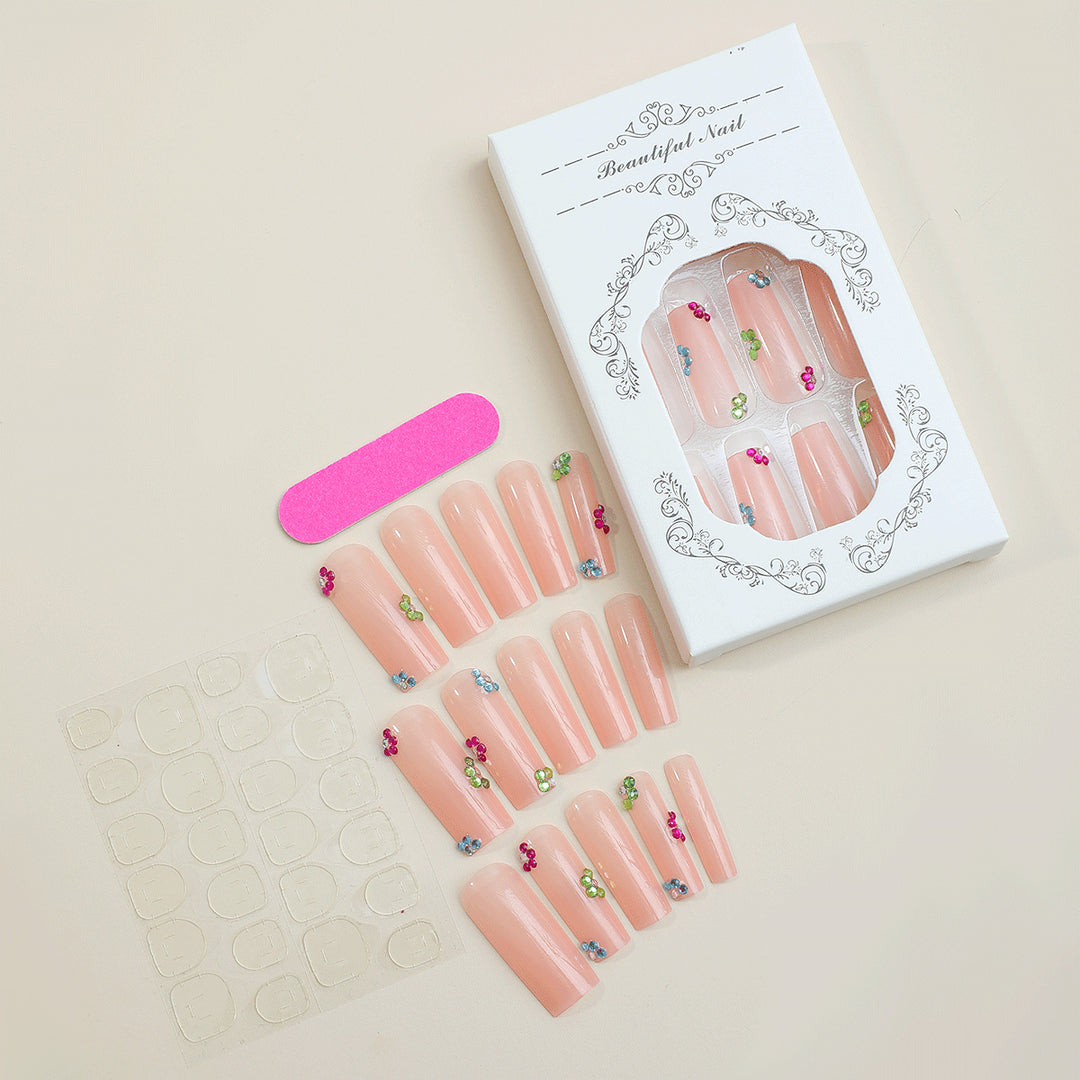 Artificial nail set with rhinestone accents Kalsten
