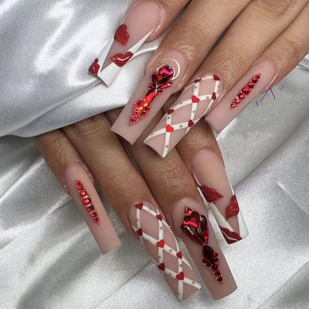 Artificial nails with floral and geometric designs Kalsten