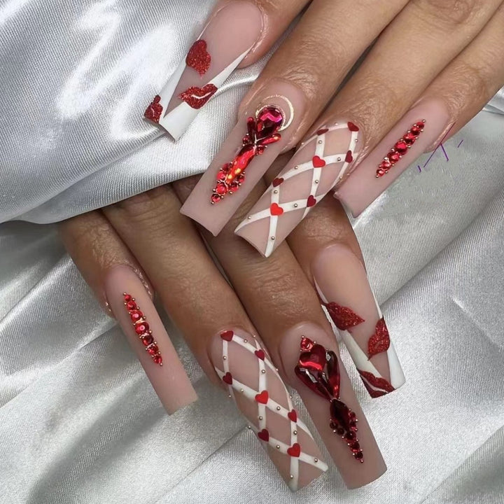 Artificial nails with floral and geometric designs Kalsten