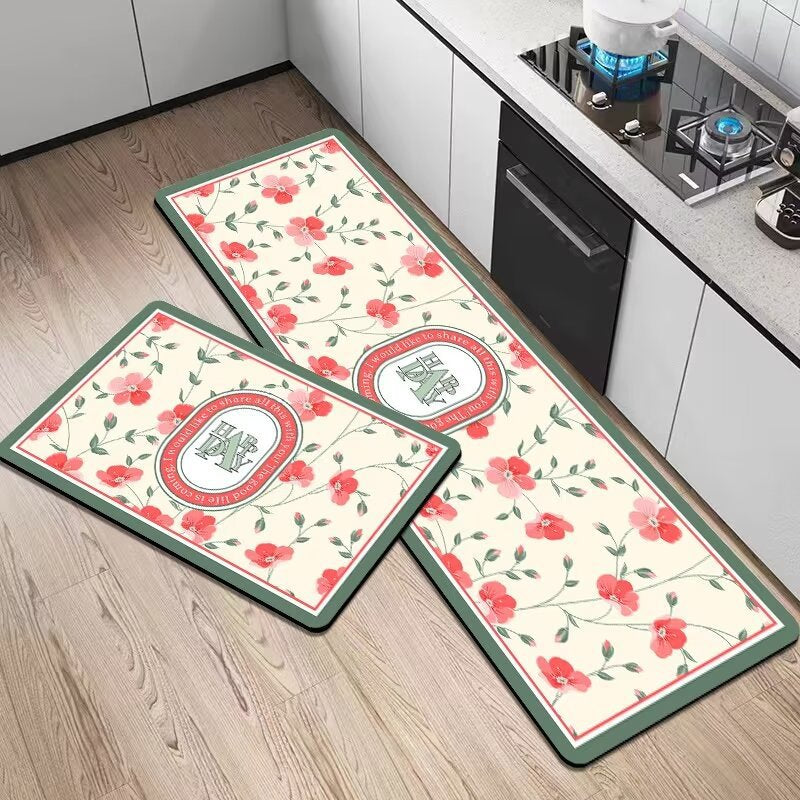 Artistic Floral Kitchen Mat Set