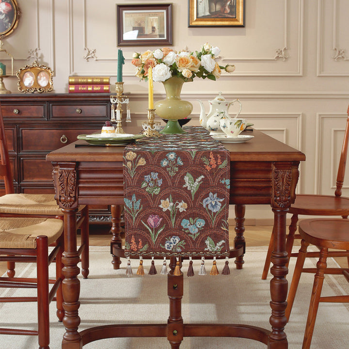 Floral Embroidered Table Runner