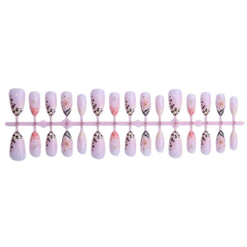 Artificial nail set with floral and leopard designs Kalsten