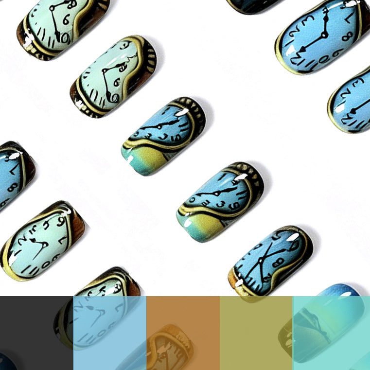 Artistic Time-Themed Nail Art Kalsten