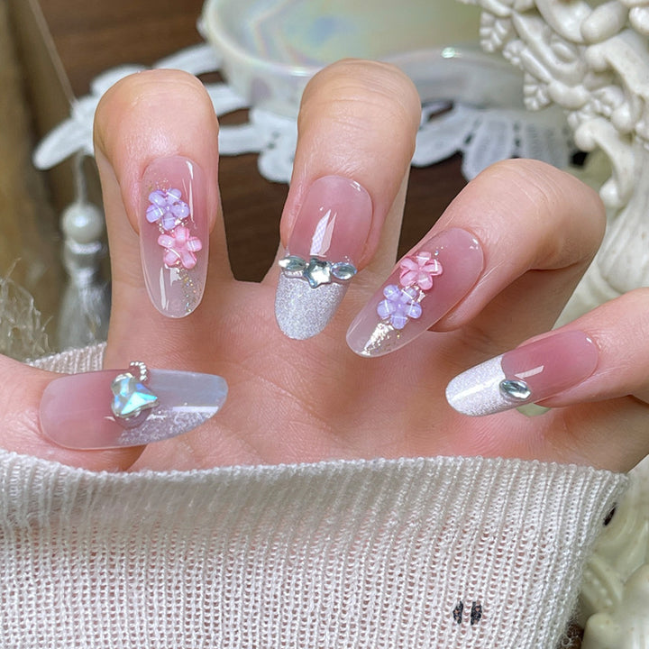 Artistic Floral Press-On Nail Design Kalsten