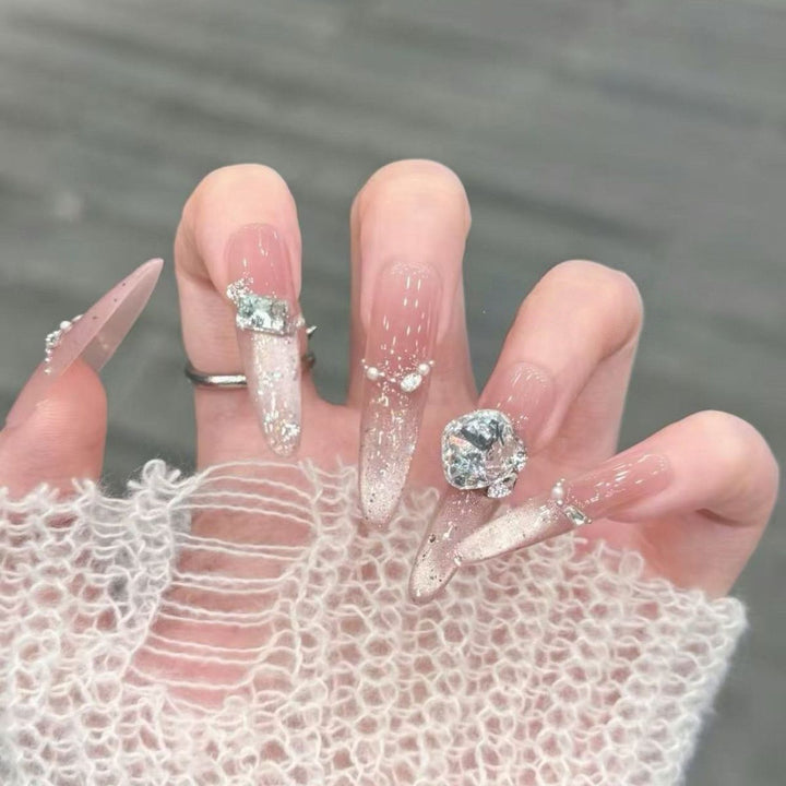 Decorative 3D Crystal-Embellished Nail Art Extensions Kalsten