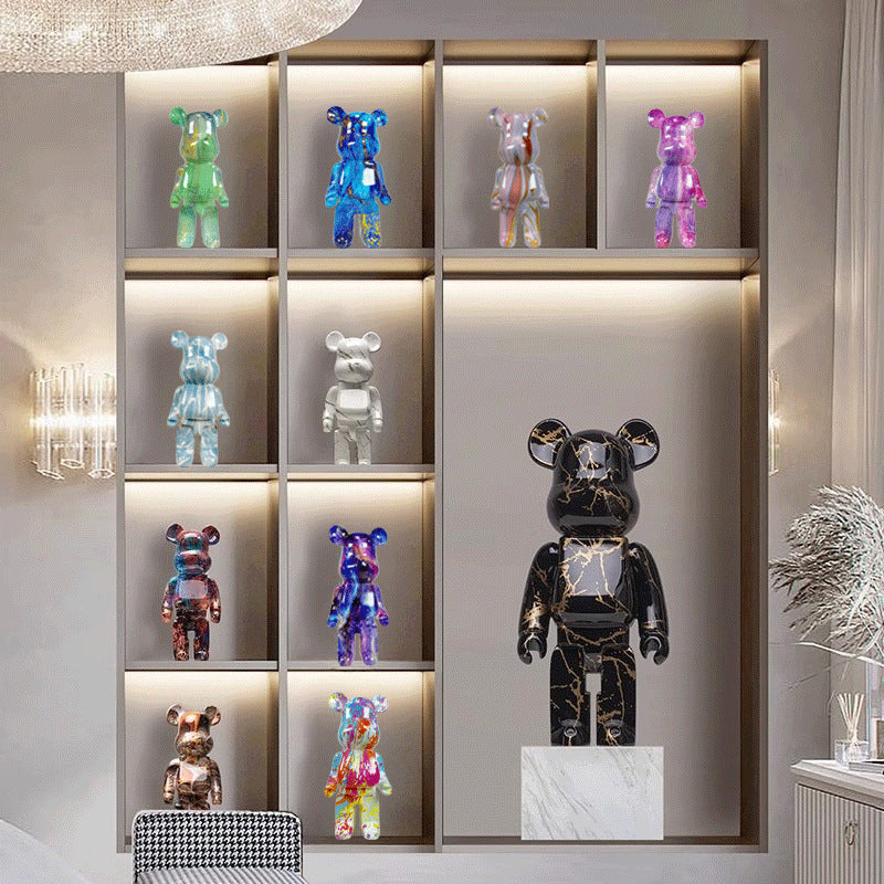Abstract Art Bear Figurine for Home Display