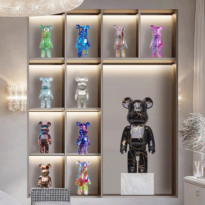 Abstract Art Bear Figurine for Home Display