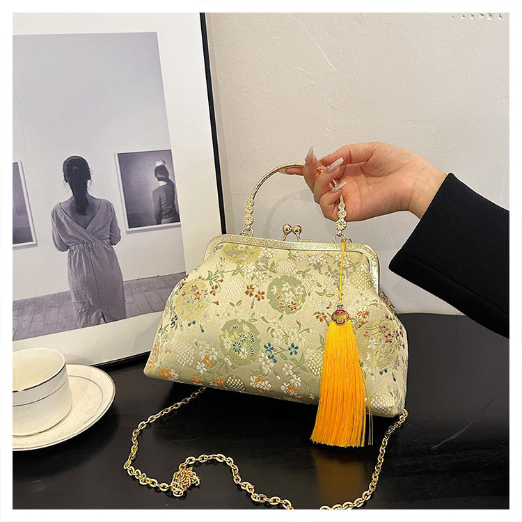 Floral Embroidered Evening Clutch