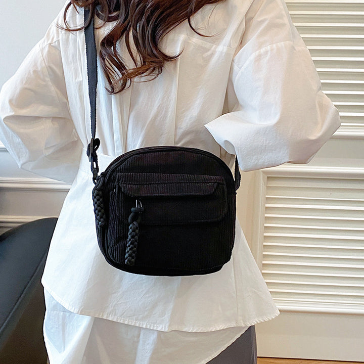 Textured Corduroy Crossbody Bag