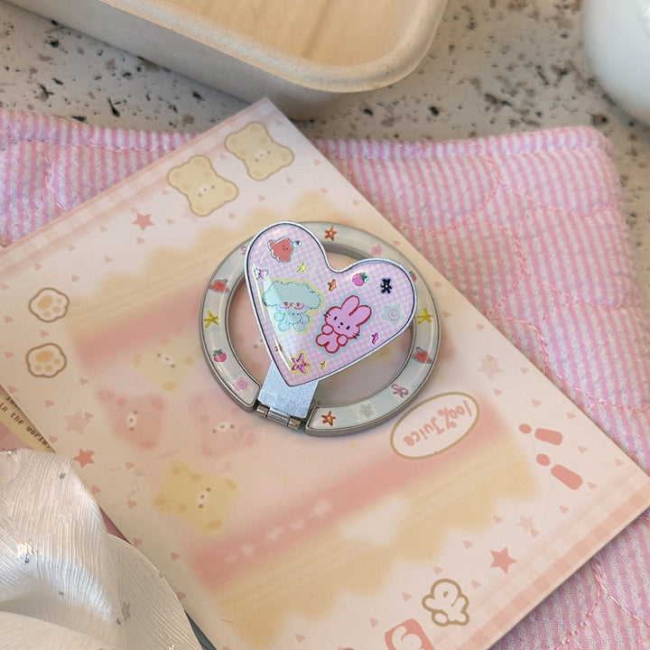 Heart-shaped Smartphone Finger Holder with Kawaii Design Kalsten