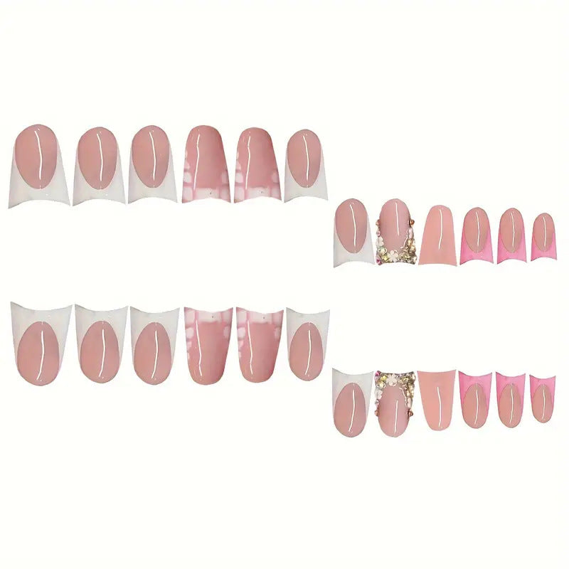 Glamorous 3D Crystal-Accented Press-On Nail Set Kalsten
