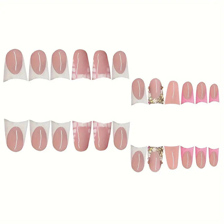 Glamorous 3D Crystal-Accented Press-On Nail Set Kalsten