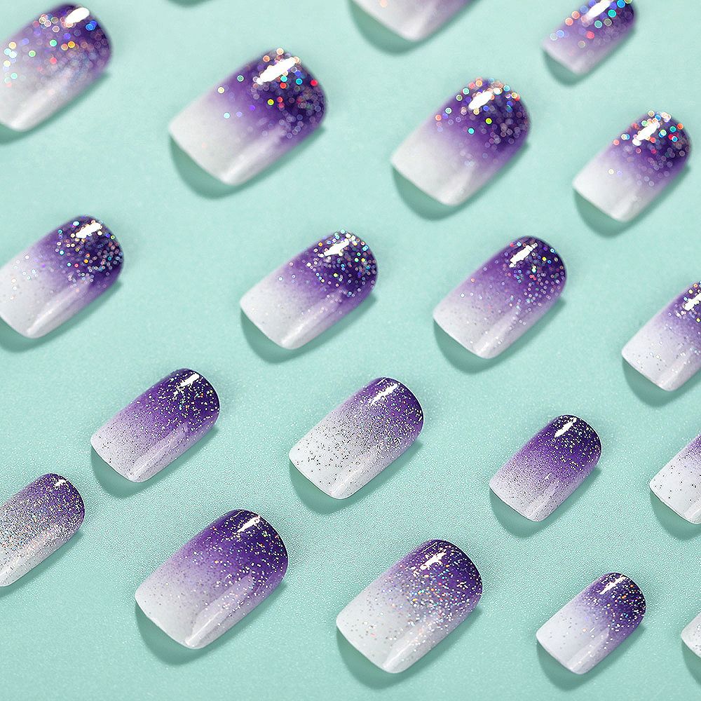 Glittering artificial nails with ombre effect Kalsten