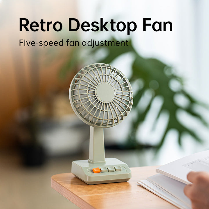 Unisex nano compact battery table fan with USB charging function quiet operation adjustable tilt angle Kalsten