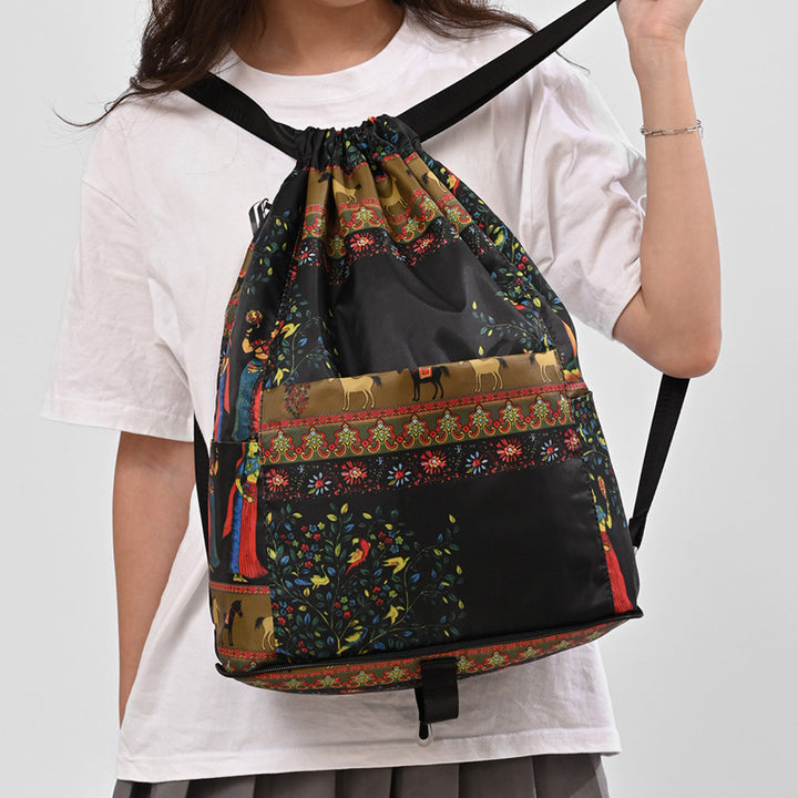 Drawstring Floral Print Backpack Kalsten