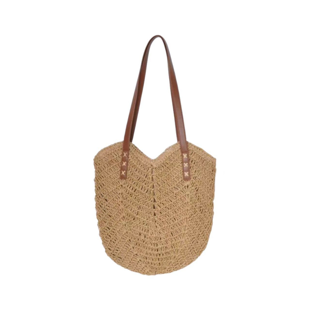 Handbag Made of Woven Natural Material with Elegant Carry Handles Kalsten