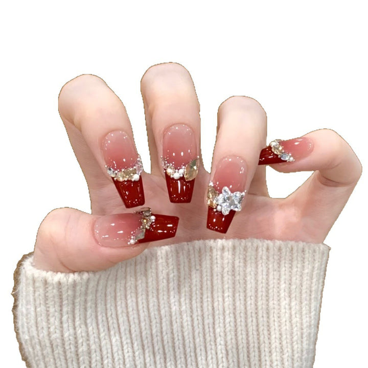 Glamorous artificial nails with elegant rhinestone design Kalsten