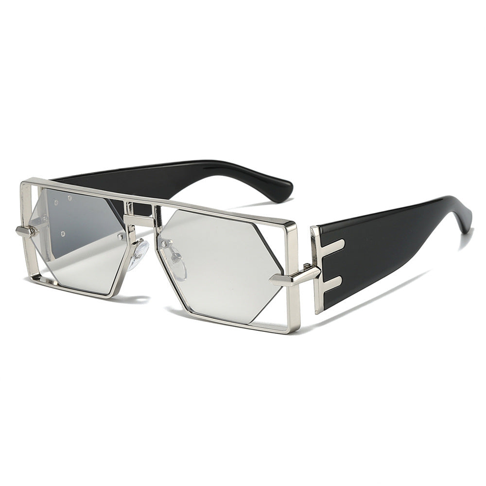 Geometric Shield Sunglasses with Premium Metallic Frame Kalsten