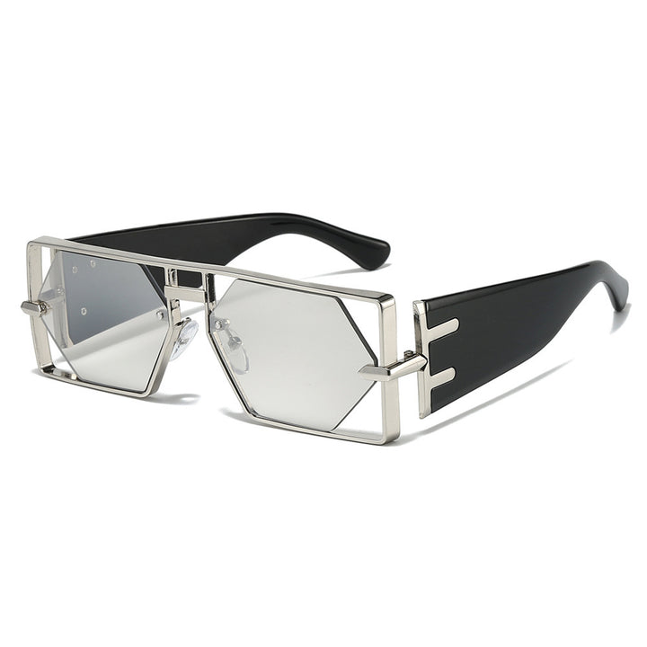 Geometric Shield Sunglasses with Premium Metallic Frame Kalsten