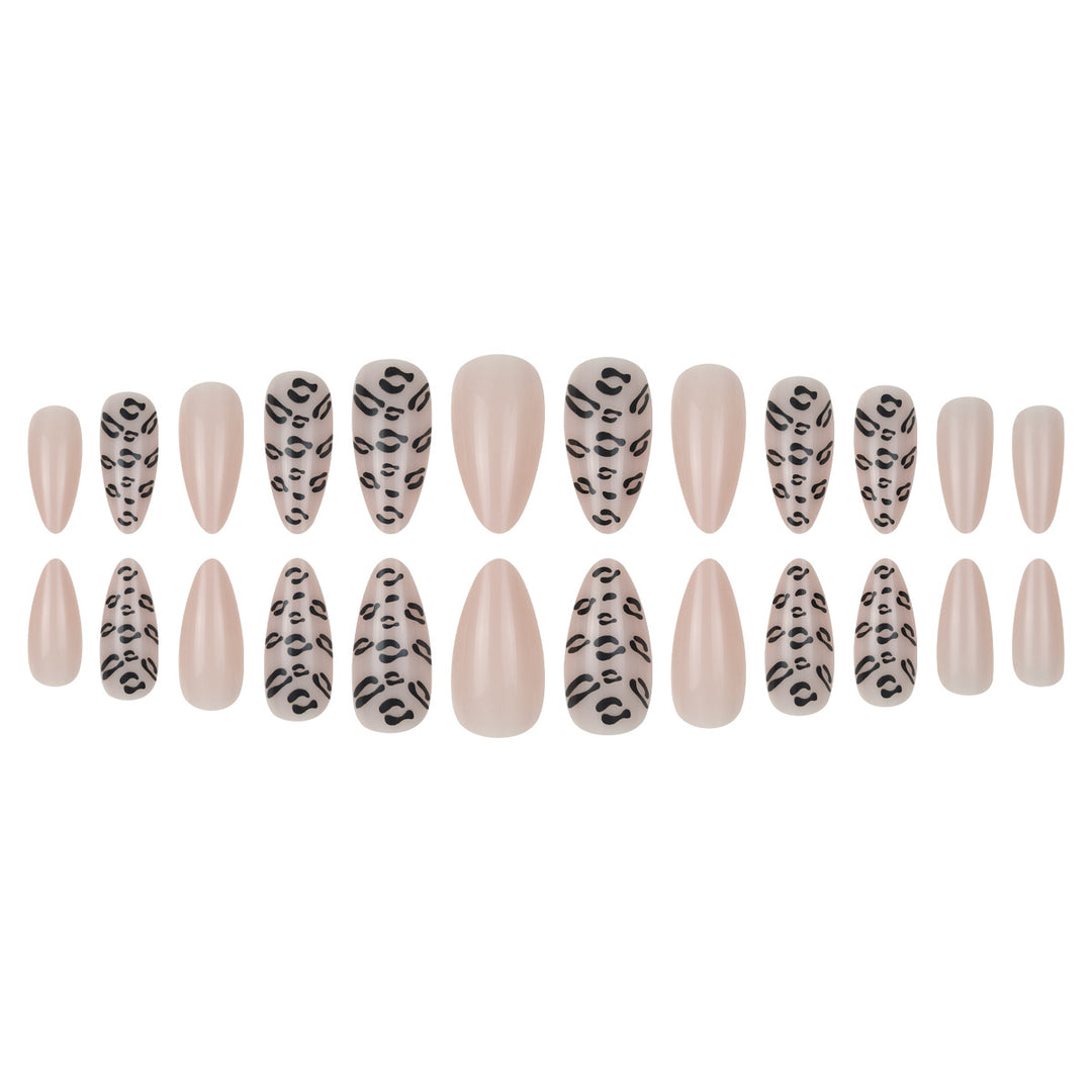 Elegant Stiletto Press-On Nails with Animal Print Design Kalsten