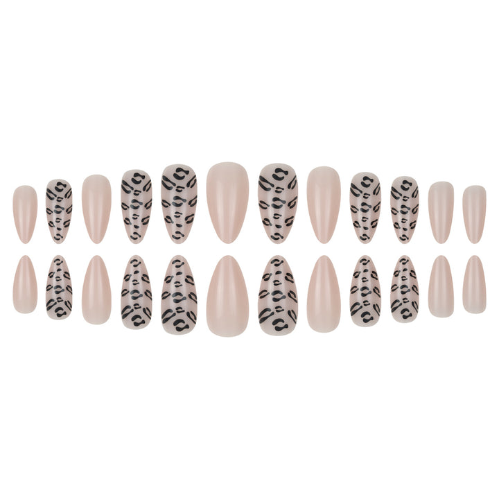 Elegant Stiletto Press-On Nails with Animal Print Design Kalsten
