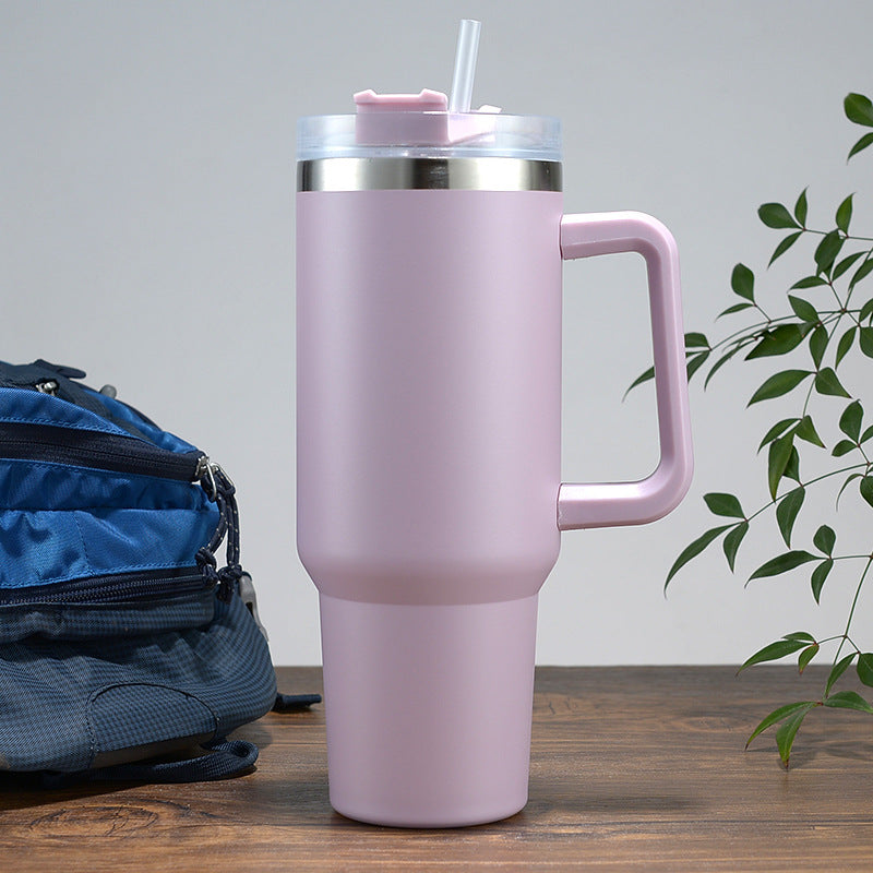 Women High-Quality Thermo Mug with Practical Carrying Handle and Integrated Straw Kalsten