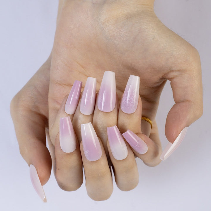 High-gloss artificial nails with rose effect Kalsten