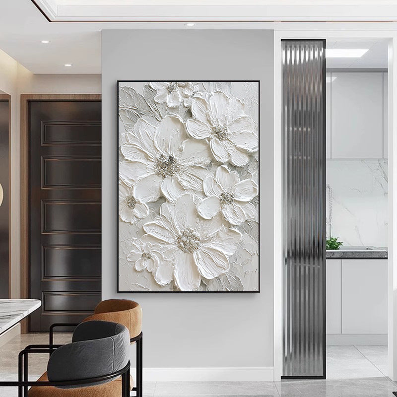 Textured Floral Relief Wall Art