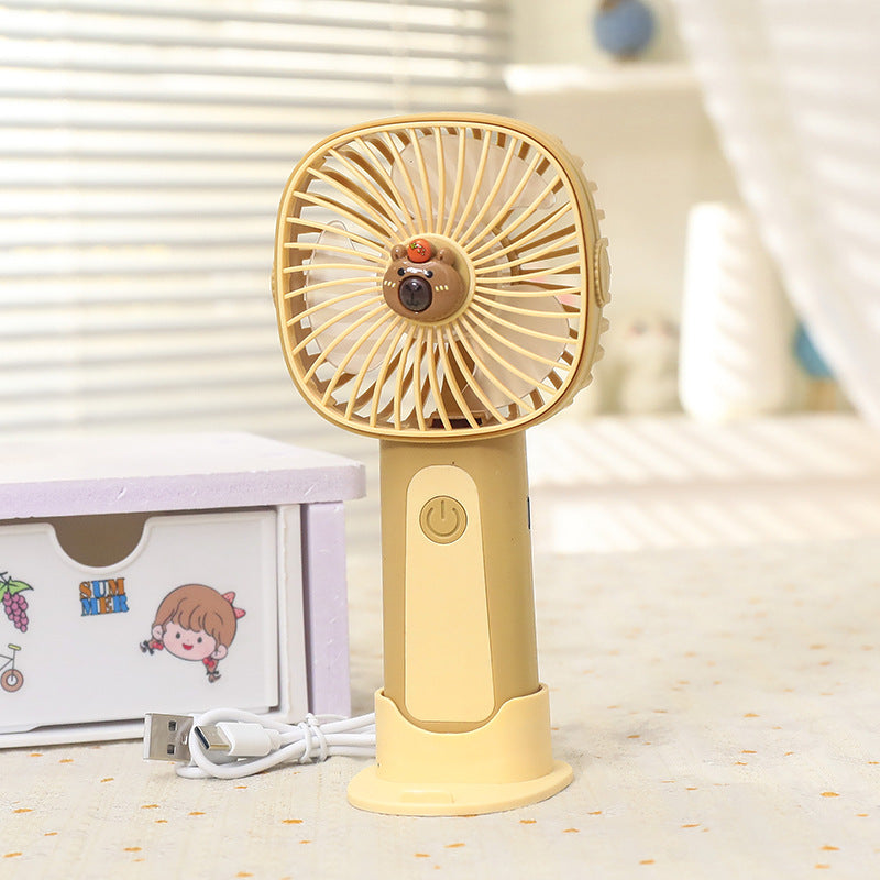 Women's Portable Mini Hand Fan with Ergonomic Handle and Cute Animal Design Kalsten