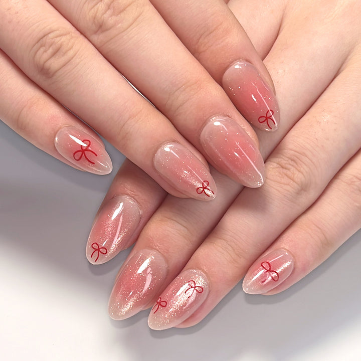 Artificial Nail Art with Bow Motif Kalsten