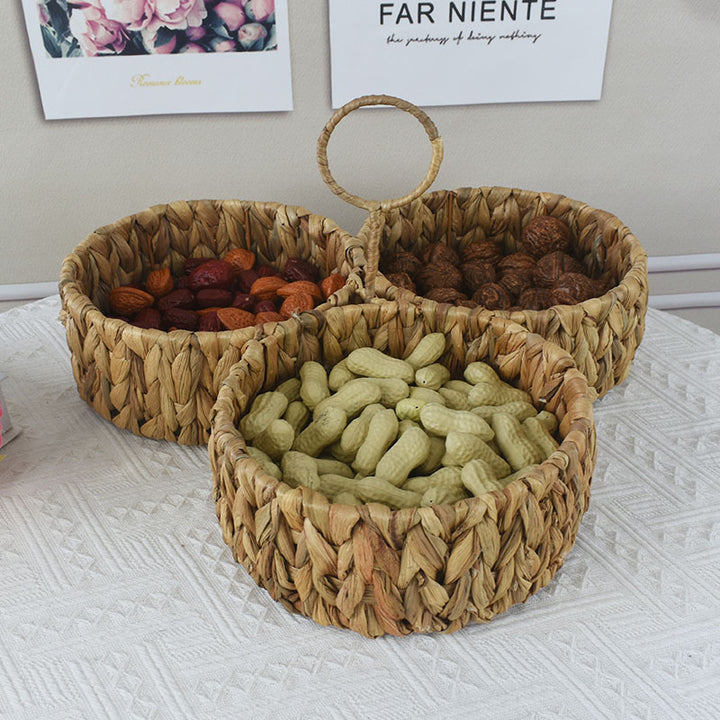 Multi-Sectional Handcrafted Woven Storage Basket Kalsten