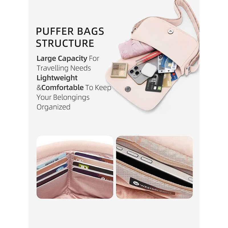 Fashionable Crossbody Bag with Quilted Surface Kalsten