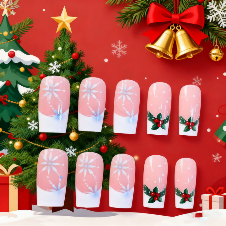 Elegant Holiday-Themed Nail Art Enhancements Kalsten