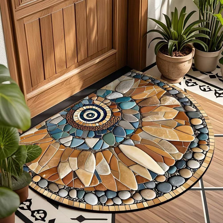 Decorative Spiral Pattern Door Mat for Home